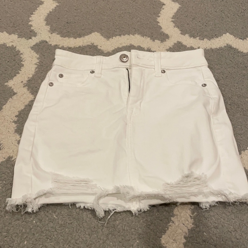 white jean skirt